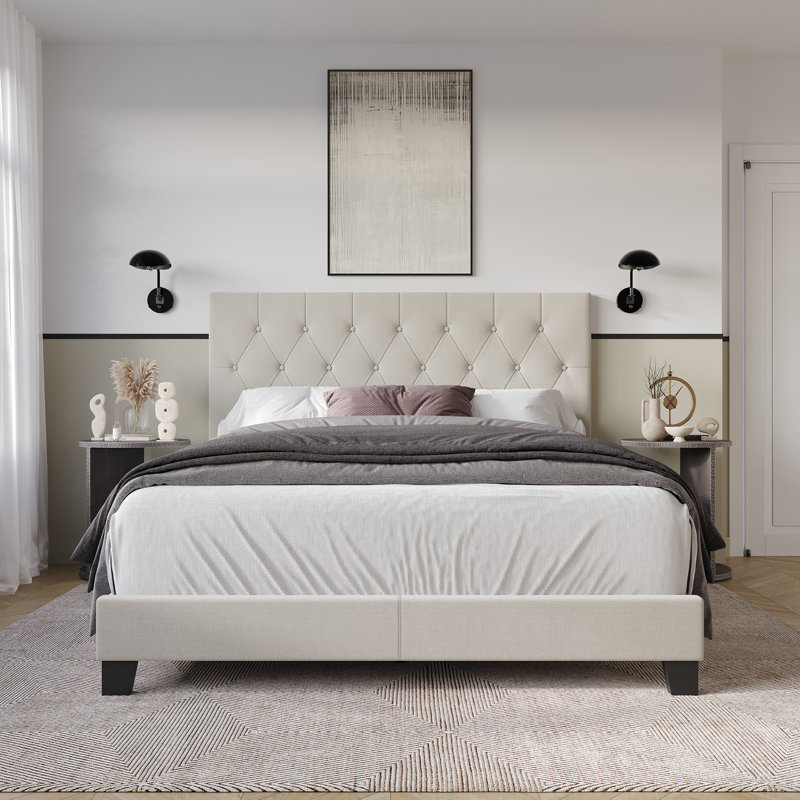 Ambrey Upholstered Standard Bed, Warm Gray, Full