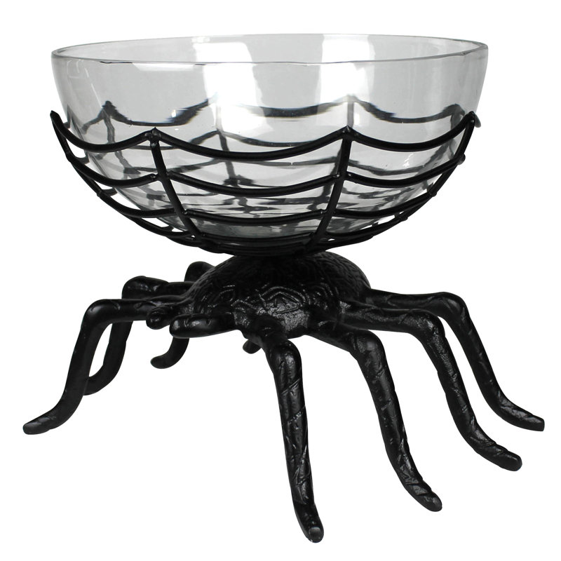Araignée avec bol en verre, noir
