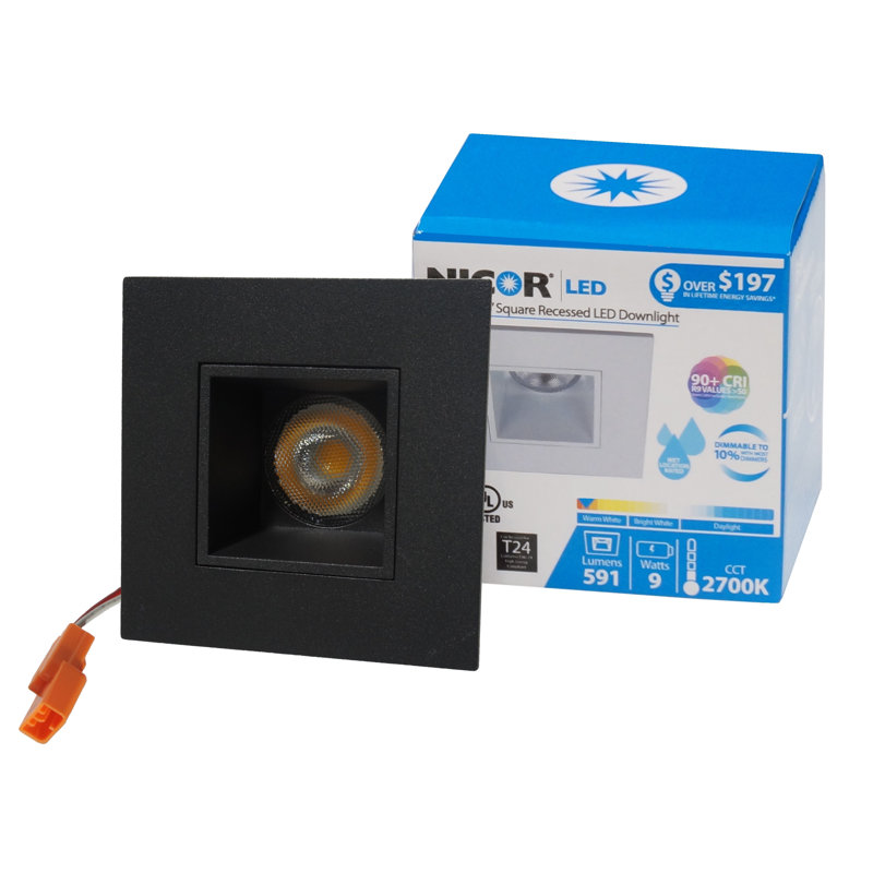 Ensemble d'éclairage encastré 3,13 "Remodel LED Retrofit, Noir