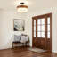 Plafonnier semi-encastré rustique de style ferme à une lumière, en forme de tambour, idéal pour un corridor, une entrée, un porche ou une cuisine.-30517971