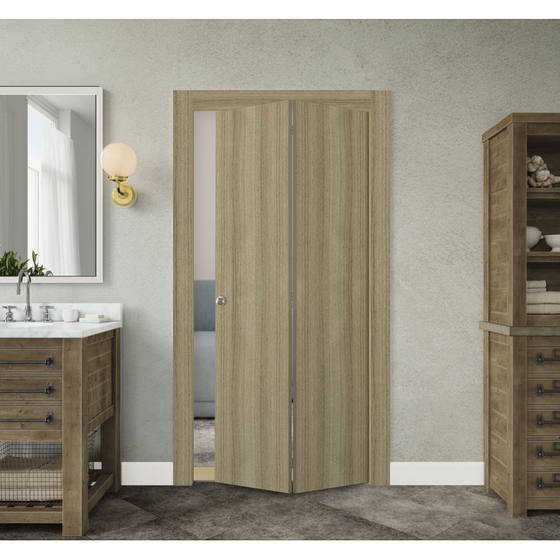 Porte pliante Optima en bois manufacturé affleurant, Shambor, 36 po x 79,38 po
