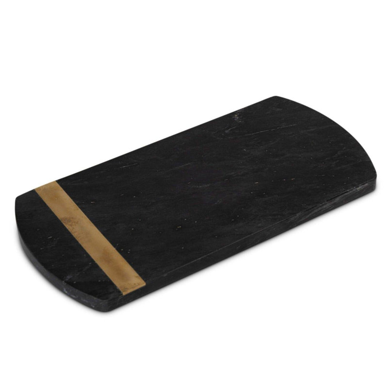 Fairmont Park Adharv Marble Platter, 38cm L x 18cm W, Black