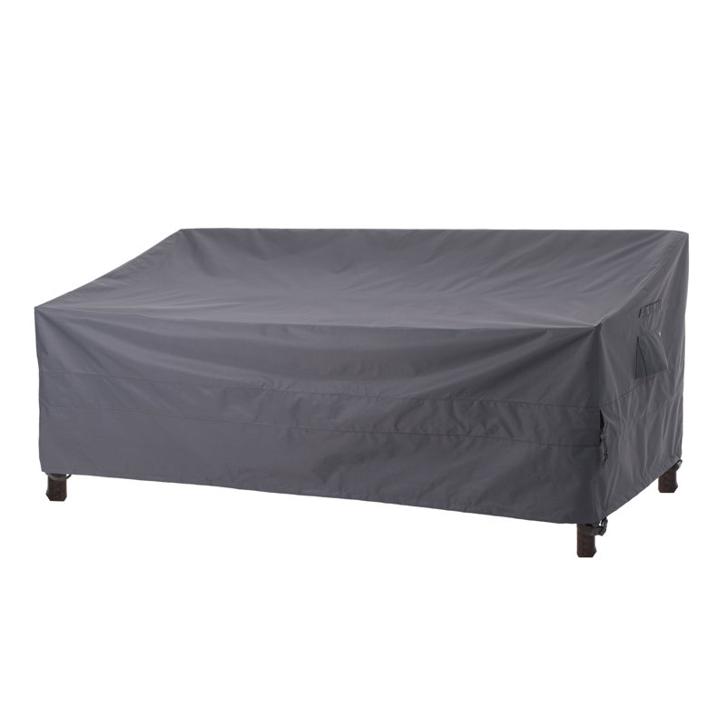 Housse de canapé d'extérieur 3 places Ripstop, housse de canapé de patio robuste, imperméable et résistante au vent, gris