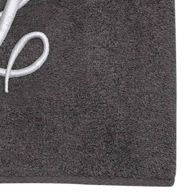 Winston Porter Granite/Silver Script Monogram Hand Towel Letter L