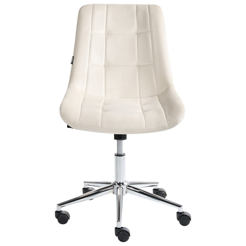 Velvet Office Chair, White