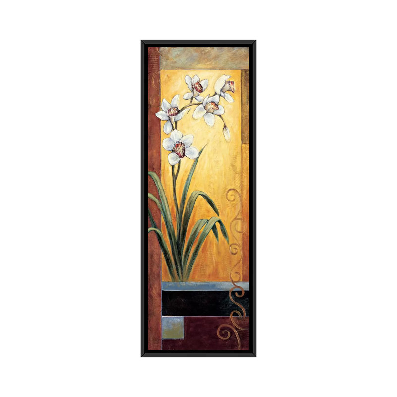 «Orchid», reproduction d'art sur toile, H 36 po x l 12 po x P 1,5 po, Cadre noir