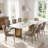 78" Rectangular Sintered Stone Dining Table, White Top with Brushed Antique Base