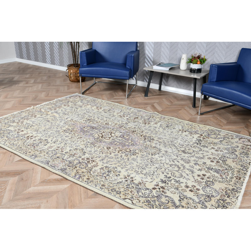 Tapis turc rétro tissé à la main de conception classique, idéal pour rehausser la beauté de tout espace de vie intérieur