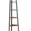 Retro walnut wood 5-tier corner bookshelf