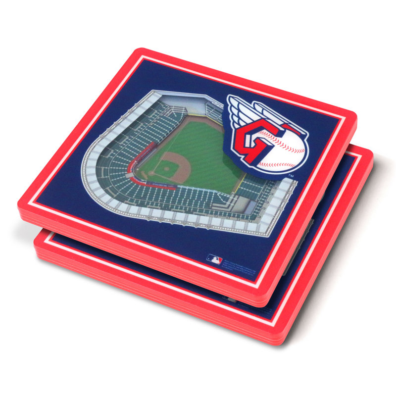 Acrylic Square 2 Piece Coaster Set, Cleveland Guardians