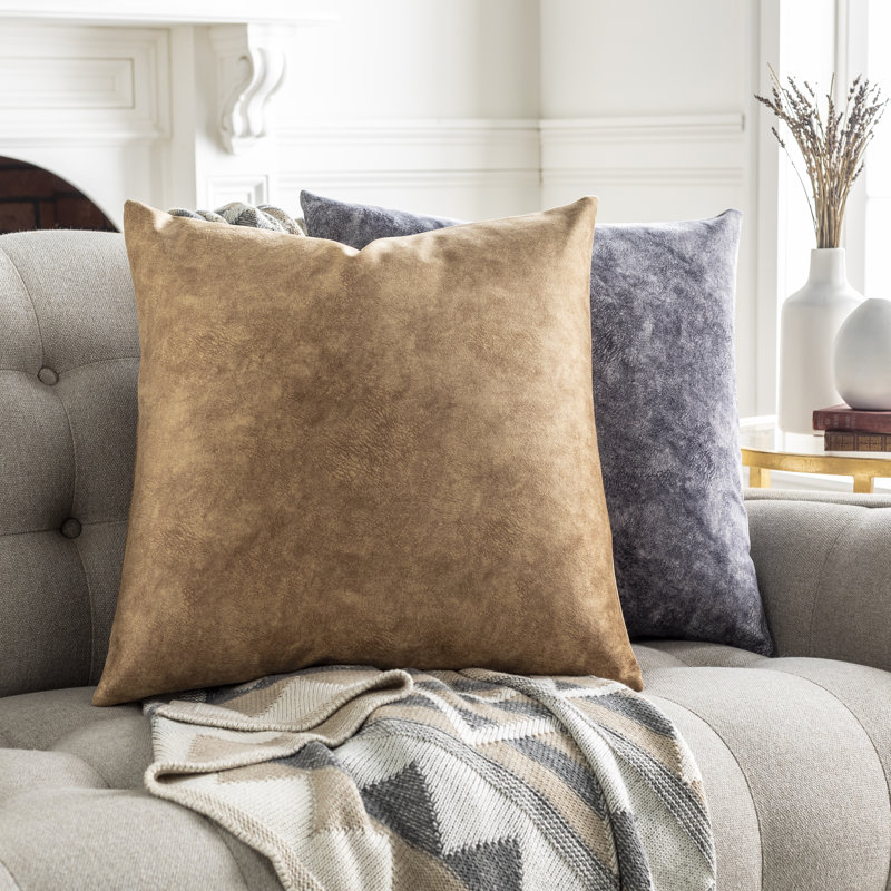  Housse de coussin décoratif 20 po, Brun clair / blé