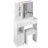 29.2" Small Size Left Drawer Desktop Vanity Table + Cushioned Stool, Large Sliding, Touch Control, Tri-Color Switching, Brightness Adjust LED Mirror, High Capacity Storage, Suitable For Small Space-1537457791
