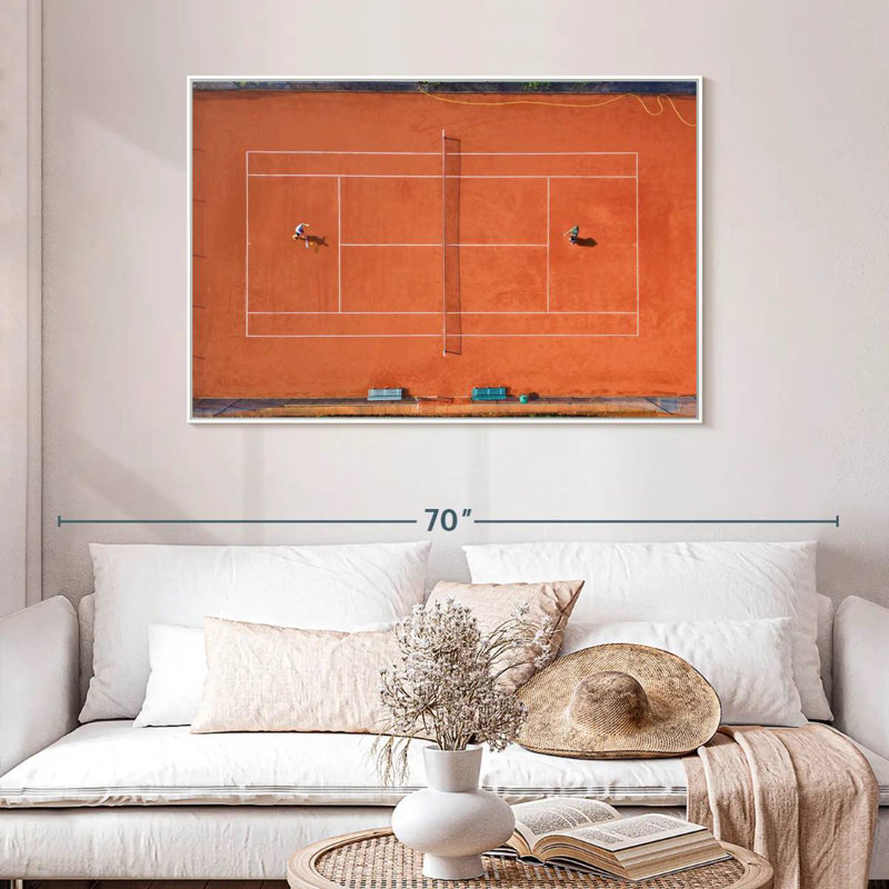 Court de tennis Wuppertal, 37 po x 25 po, Cadre flottant noyer