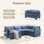 Canapé d'angle modulaire en L en chenille bleu marine avec repose-pieds amovible surdimensionné et canapé profond-132143600