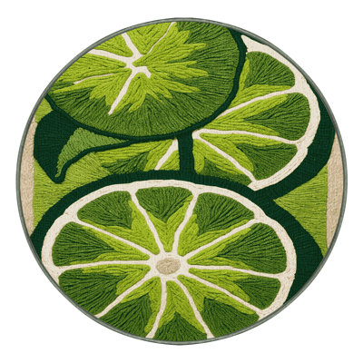 Washable Lime Key Fruits Area Rug