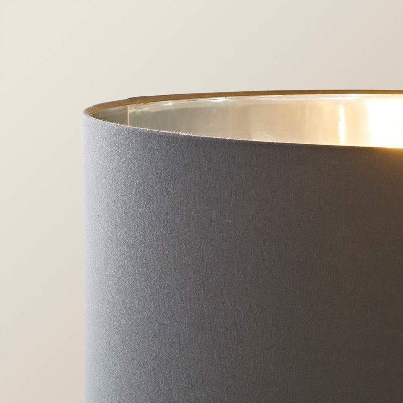Daryanna 148cm Traditional Floor Lamp, Brushed, No, Grey