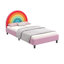 Lit plateforme tapissier simple Rainbow Design pour lit princesse pour garçons et filles, adolescents, coloré et rose