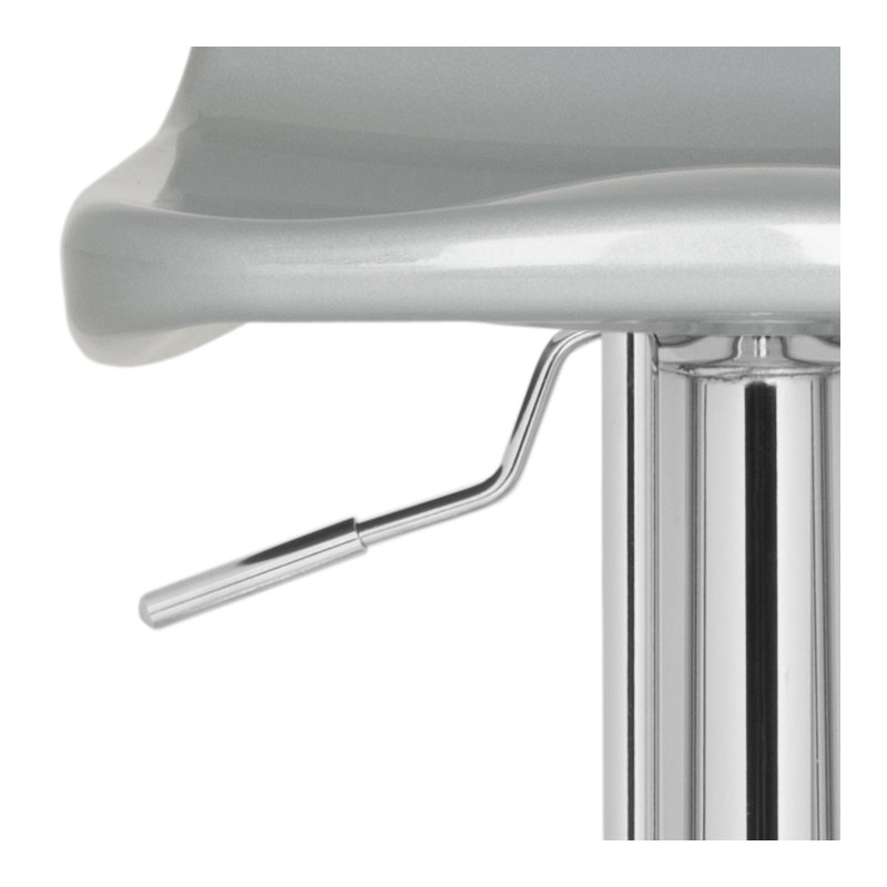 Arub Swivel Adjustable Height Counter Stool with Metal Frame, Silver