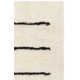 Mayer Striped Hand Knotted Wool Ivory/Black Area Rug