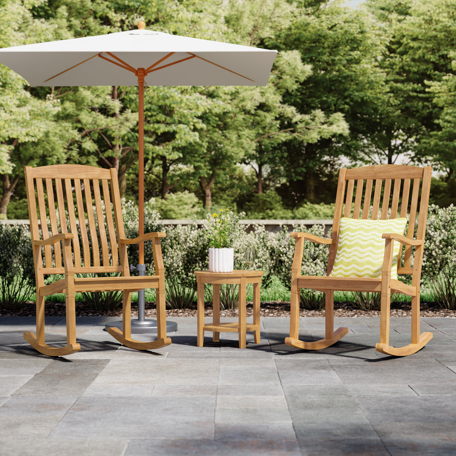 Sawyer 2-Person Teak Outdoor Seating Group, Natural