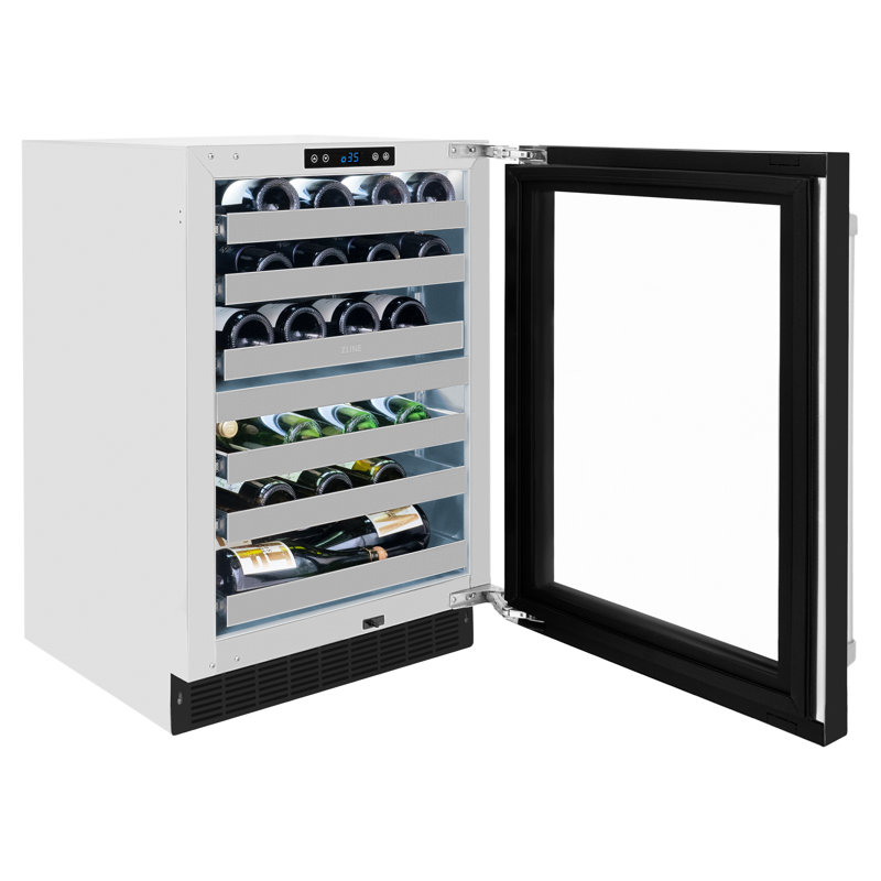 ZLINE 24" Touchstone Dual Zone Wine Cooler With Black Stainless Steel Glass Door, Black Matte