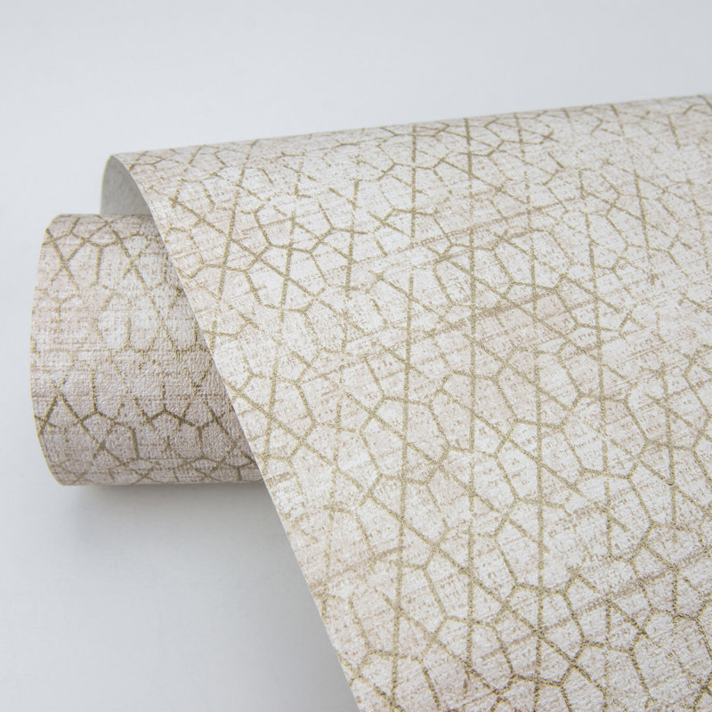 Rouleau de papier peint L 33 pi x l 20,9 po Aubriella Gridline, Doré