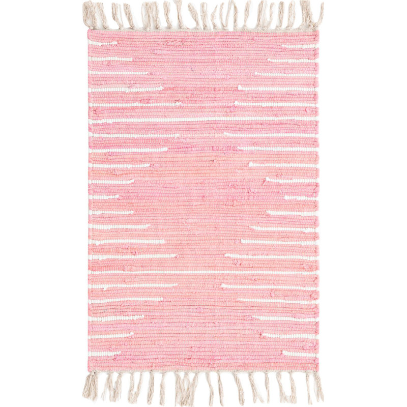 Tapis rose uni / rayé Gwin, Rectangle 2 pi x 3 pi