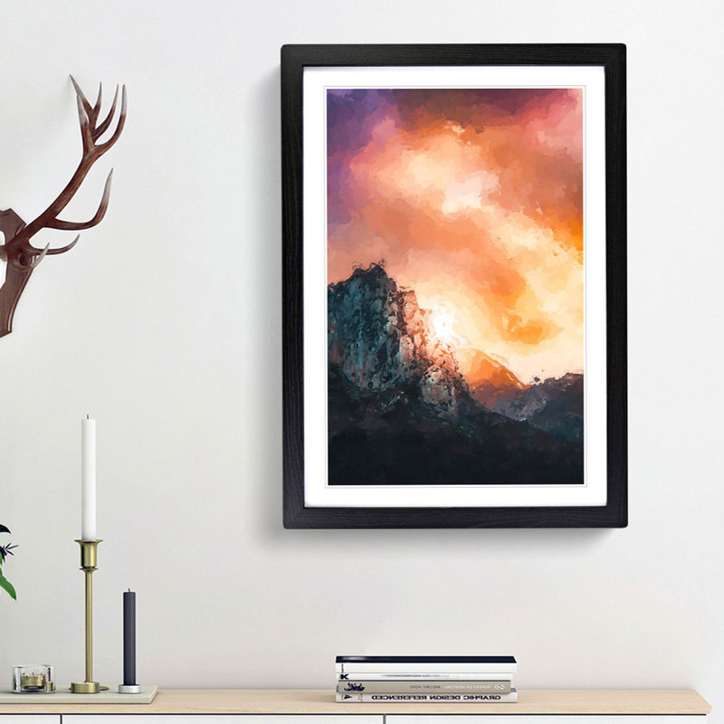 Mountains in Morocco in Abstract - Picture Frame Graphic Art Print, Black Framed, 36cm H x 27cm W x 2cm D