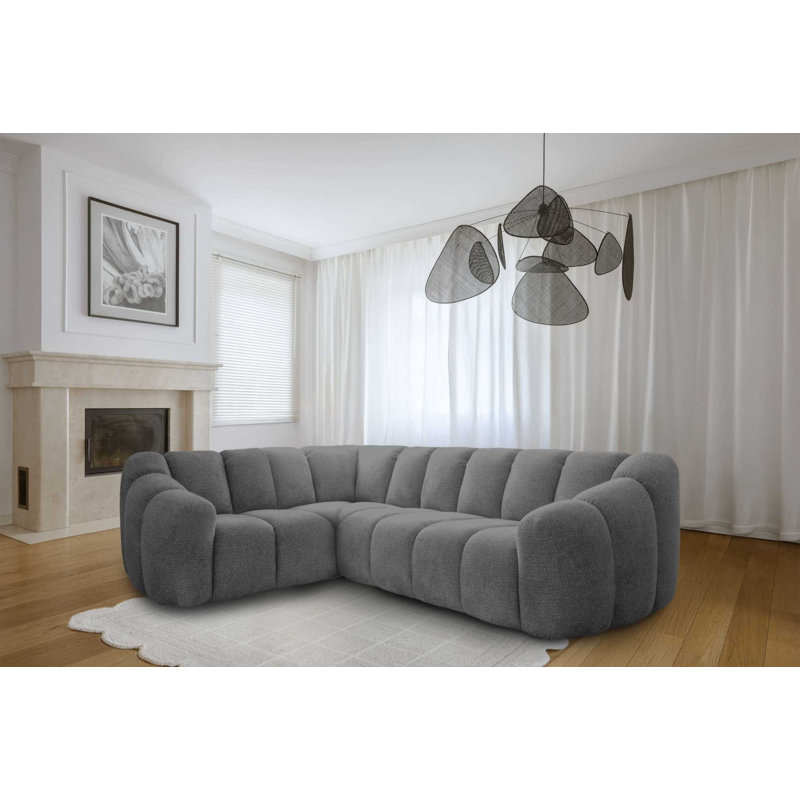 Shell Corner Sofa , Left Hand Facing, Dark Grey