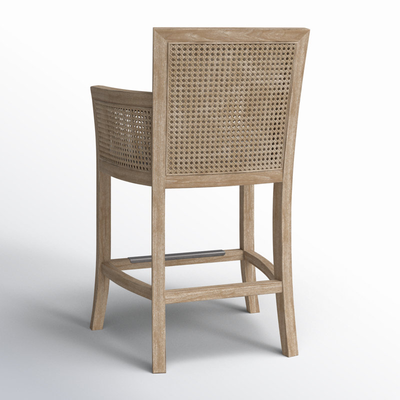 Farlane Cane Stool, Off-White/Natural