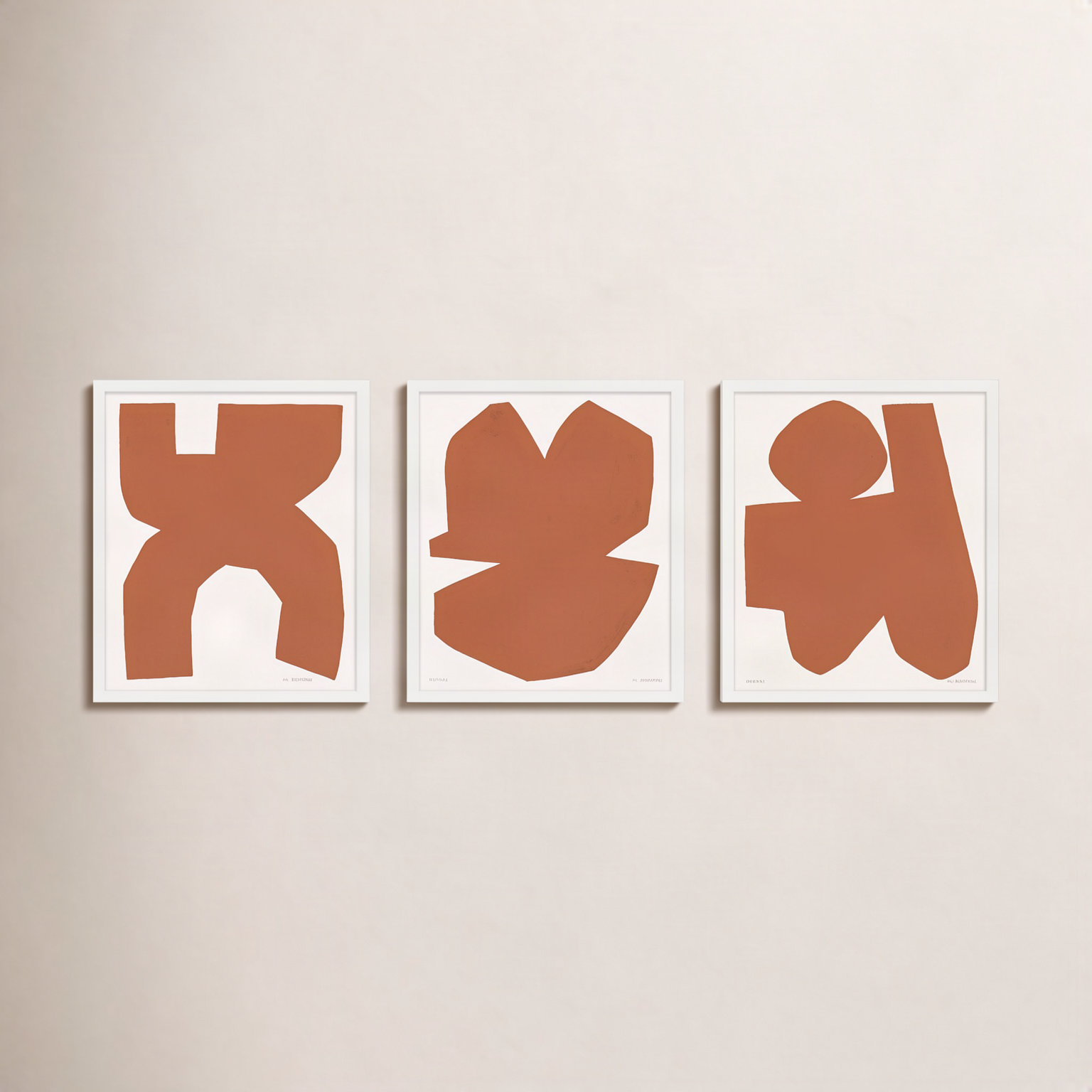 Terra Cotta "Terra Cotta" 3-Piece Print Set, 38'' H x 30'' W, White