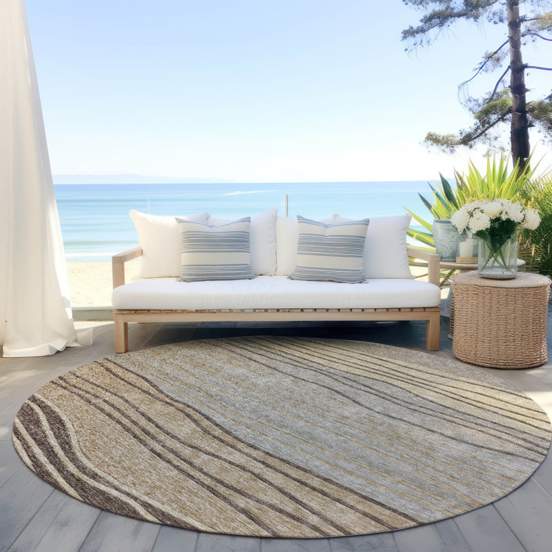 Tapis intérieur / extérieur avec envers antidérapant Withams, Rond 8 pi
