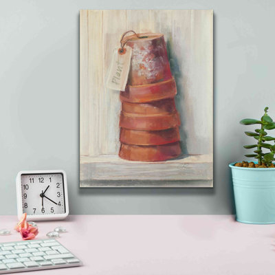 «Faigy Terracotta Pots On Canvas» par Carol Rowan, reproduction