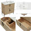 Meuble-lavabo de 30 po avec lavabo en céramique et tiroirs pleine extension, glissières de tiroir à fermeture en douceur, conception cannelée, naturel-570795482
