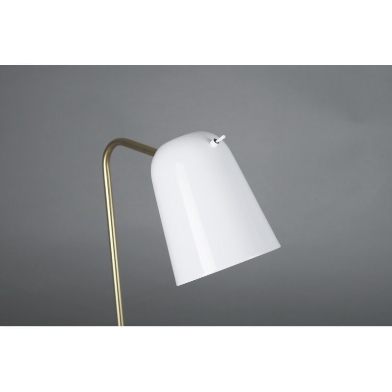 Dobi Desk Table Lamp, White/Brass