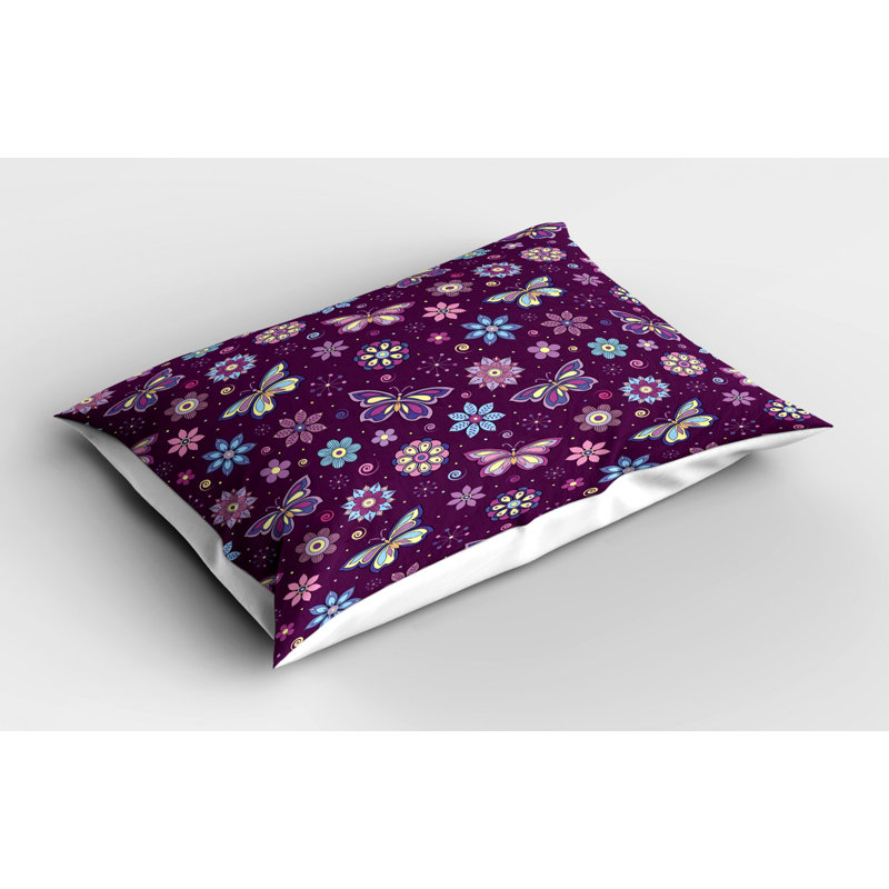 Dots Polyester Floral Sham Set, Queen