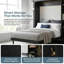 Grand lit escamotable avec rangement et lumières, tablettes intégrées, lit mural peu encombrant-130417904