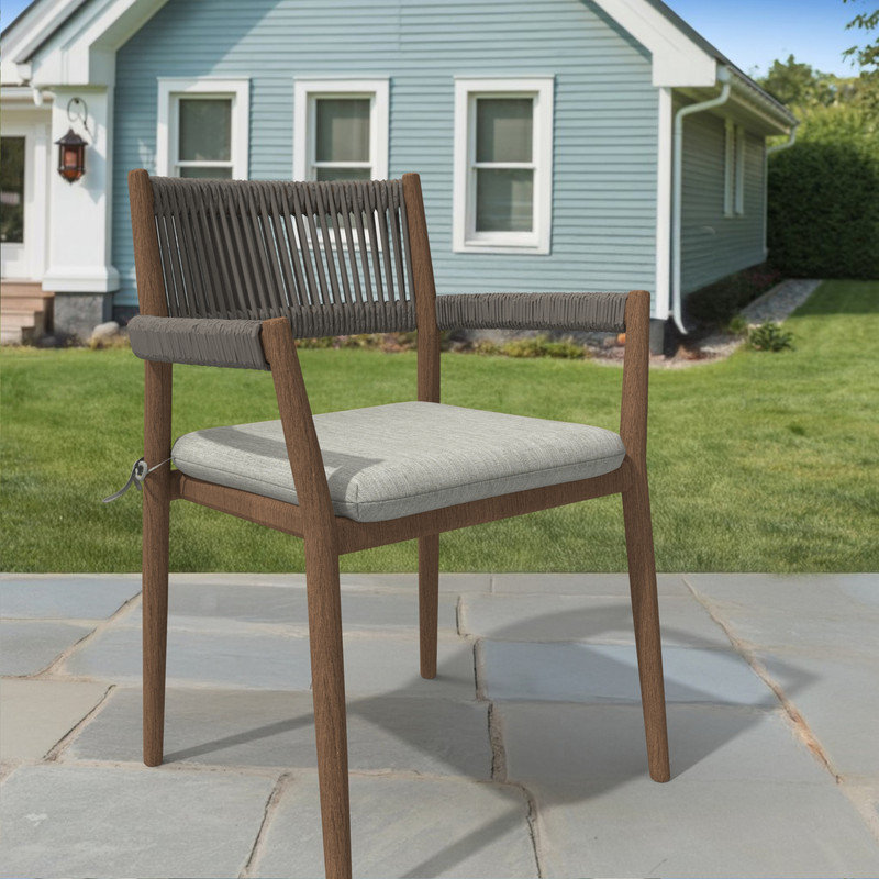 Sunbrella Square Dining Chair Cushions, 3" Foam Replacement Cushion, Canvas Granite