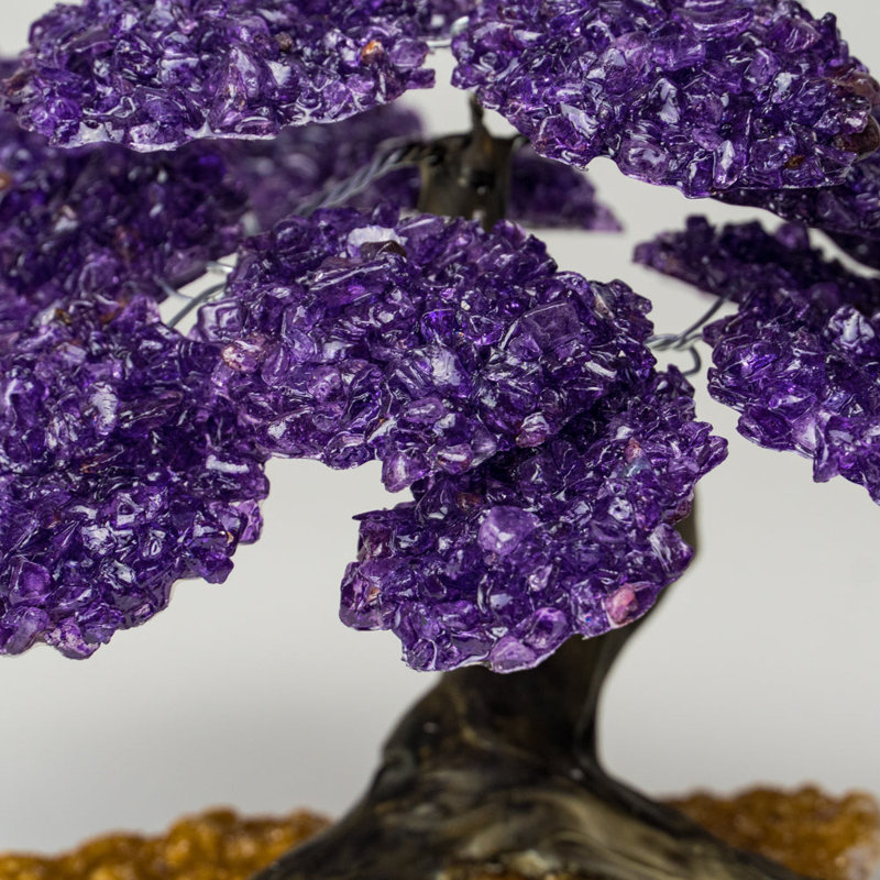Large - Amethyst Clustered Gemstone Tree On Citrine Matrix (The Empowerment Tree)