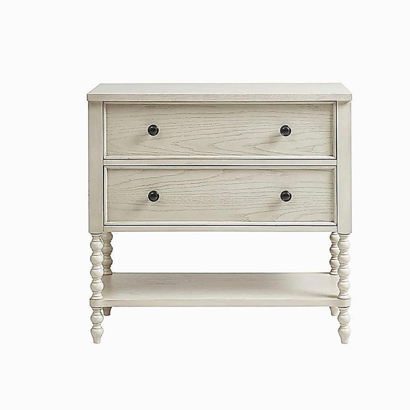 Commode décorative 2 tiroirs crème antique, Naturel