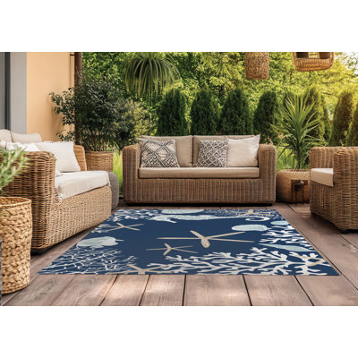 Coral & Seahorse Outdoor Rug