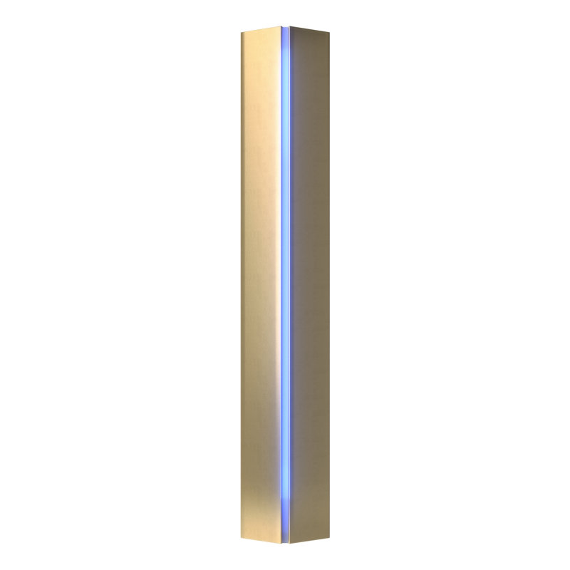 Gallery Dimmable Flush Mount Scone, Blue, Soft Gold, 7.1" W x 27.25" H x 3.1" D