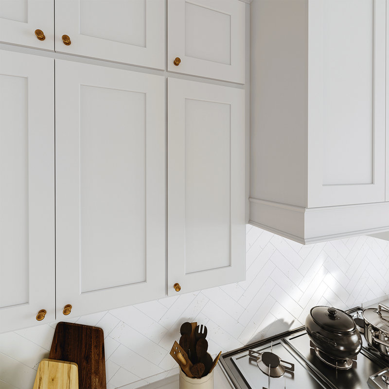 Armoire de cuisine en bois massif prête à assembler, H 36 po x l 15 po x P 12 po, White