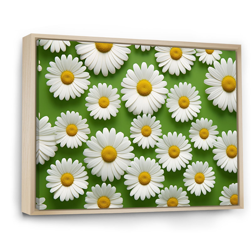 Fields of White Daisy Florescence Dreams sur impression sur toile, H 44 po x l 34 po x P 1,5 po, Cadre naturel flottant