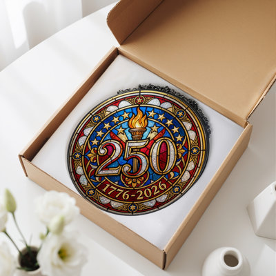 Panneau de vitrail de vitrail de décoration pour vitrail États-Unis 250th Anniversary