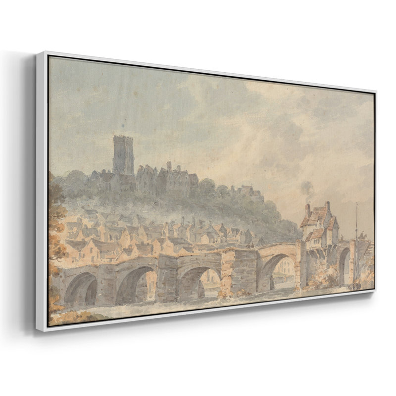 Série paysage - Dxxviii - Toile tendue avec châssis encadré - Prêt à être accroché, H 17 po x l 33 po, Blanc