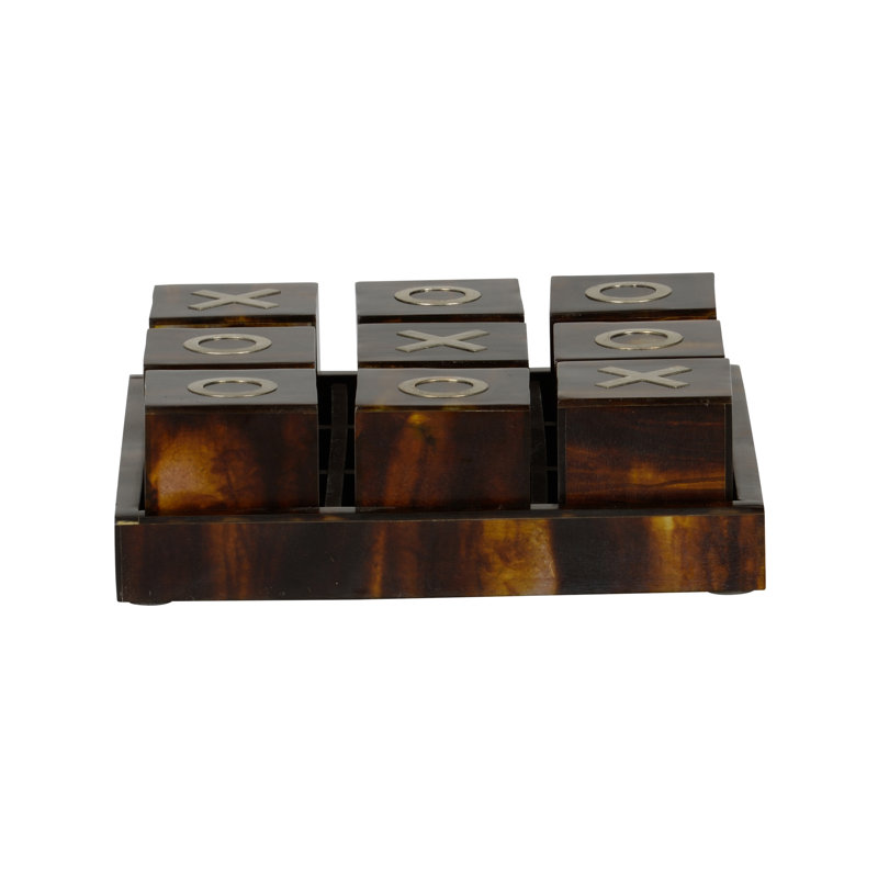 Tic Tac Toe, Brun, H 3 po x l 8,25 po x P 8,25 po