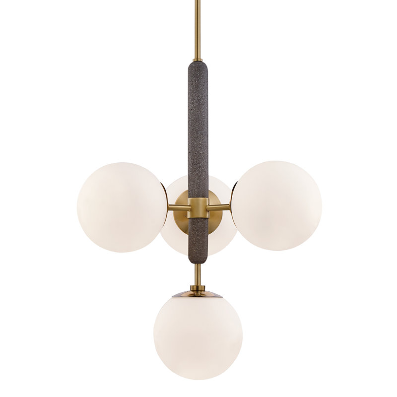 Harley 4-Light Chandelier, Aged Brass