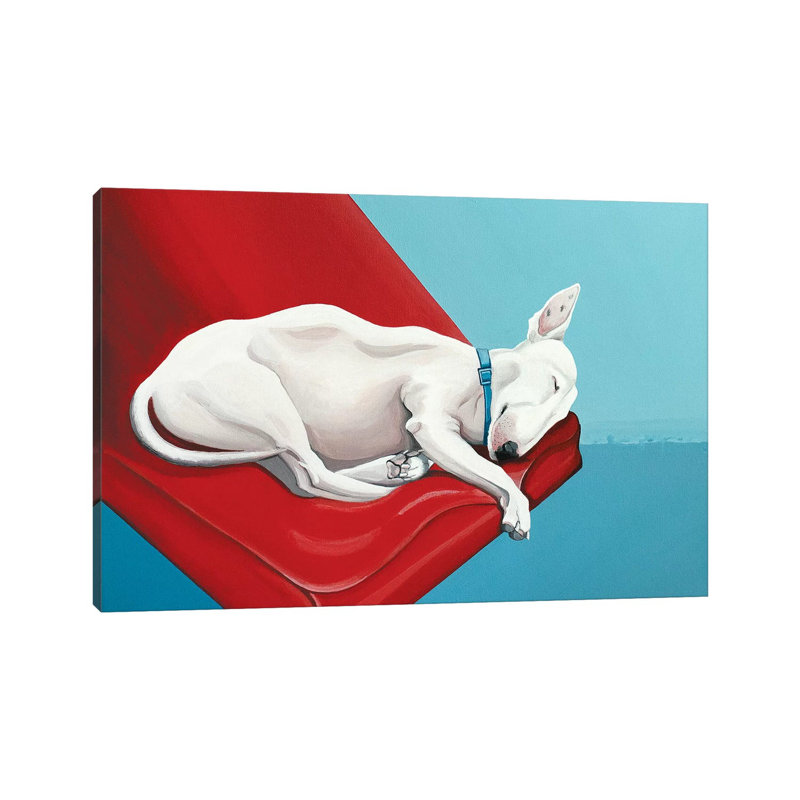 Sleeping Bull Terrier by Cece Guidi - Wrapped Canvas Print, 20.32cm H x 30.48cm W x 1.905cm D