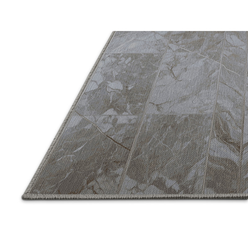 Machine Washable Gray Area Rug, Rectangle 8' x 10'